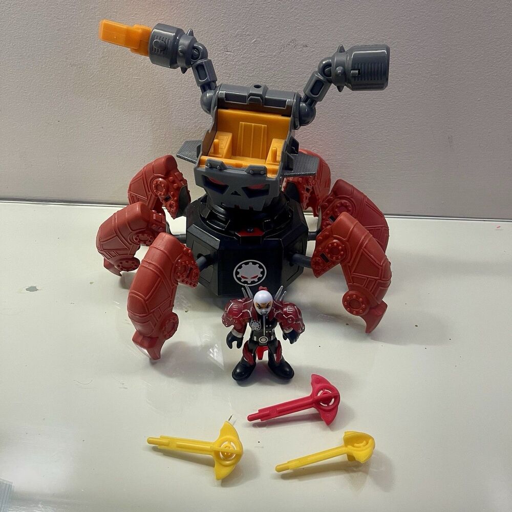Fisher-Price Imaginext Motorized Villain Robot Crab Walker, Figure, Projectiles
